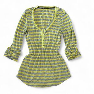 Y2K Striped Henley Top